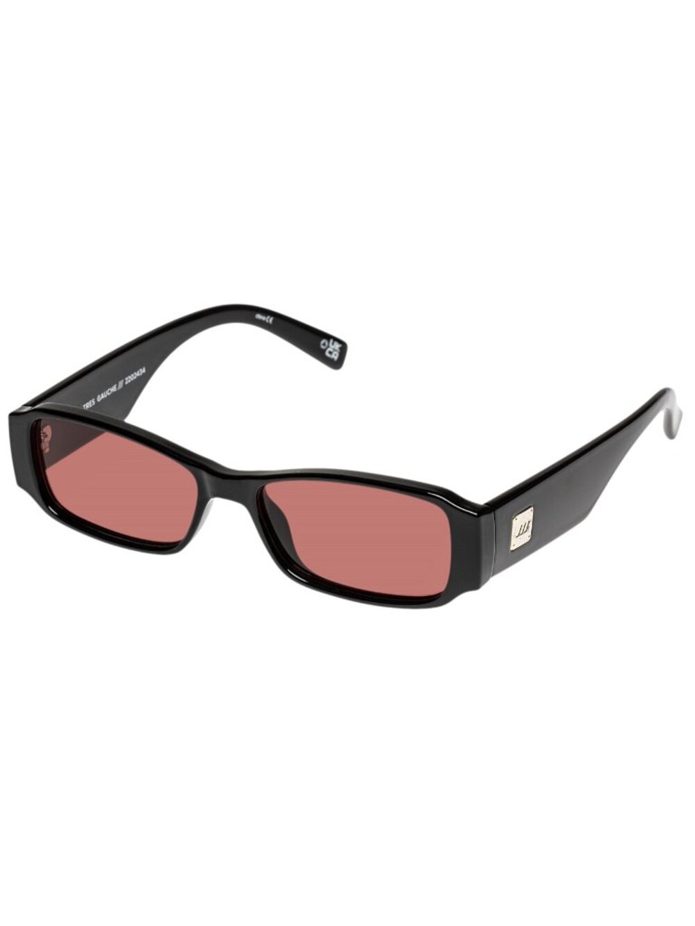 Le Specs Black Frame Pink Lens Tres Gauche Rectangle Sunglasses -great condition